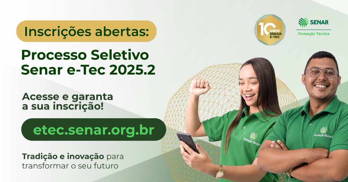 Senar-PE abre inscrições para curso técnico em Agricultura