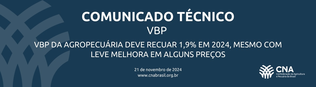 CNA divulga estimativa do Valor Bruto da Produção em 2024