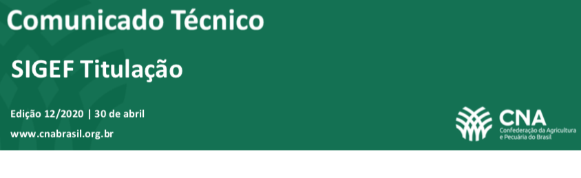 O SIGEF titulação está disponível para o público e titulação de imóveis rurais pode ser solicitada via internet