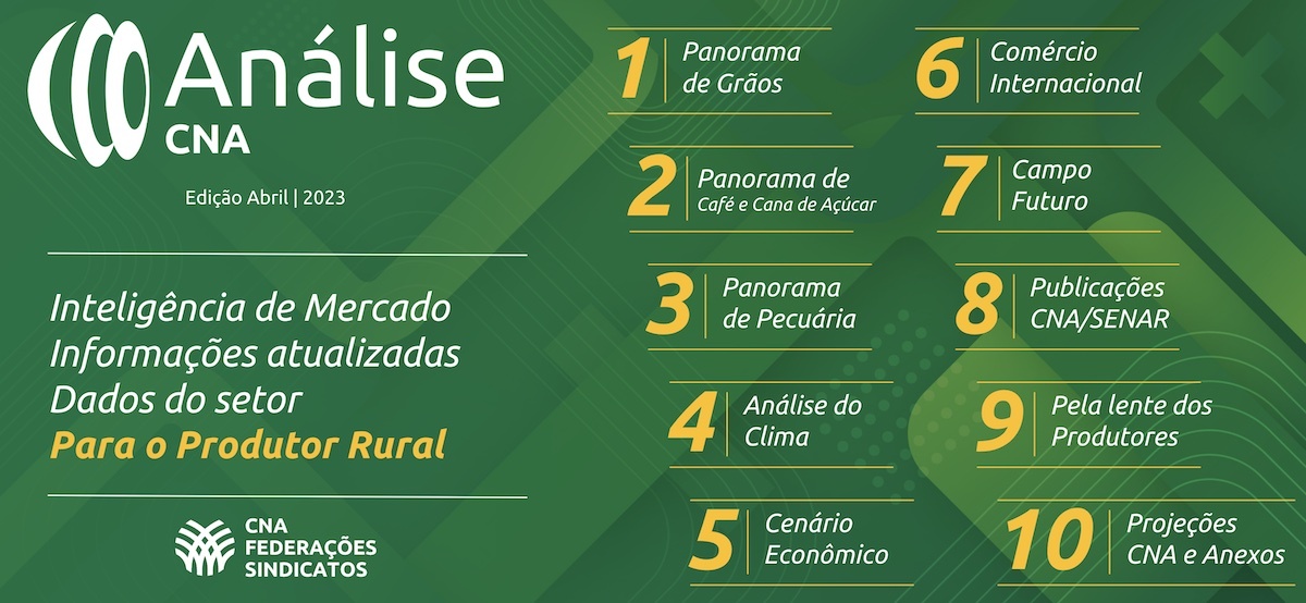 Análise CNA de abril traz indicadores e projeções